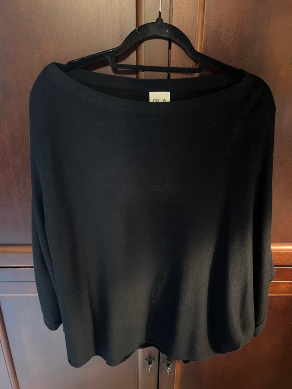 Planet Black Boatneck Batwing Lightweight Sweater Top
